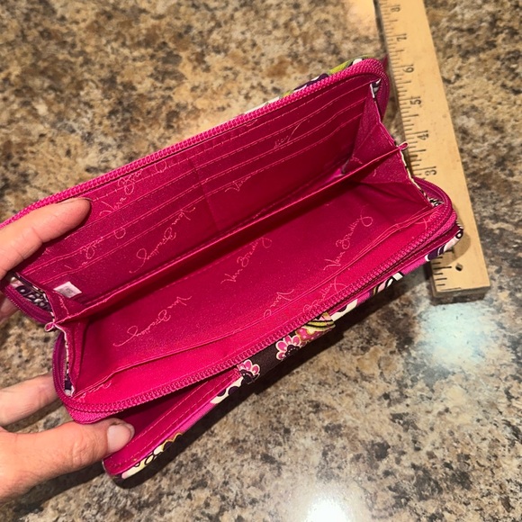 Vera Bradley Pink and Purple Quilted Wallet - Picture 6 of 6
